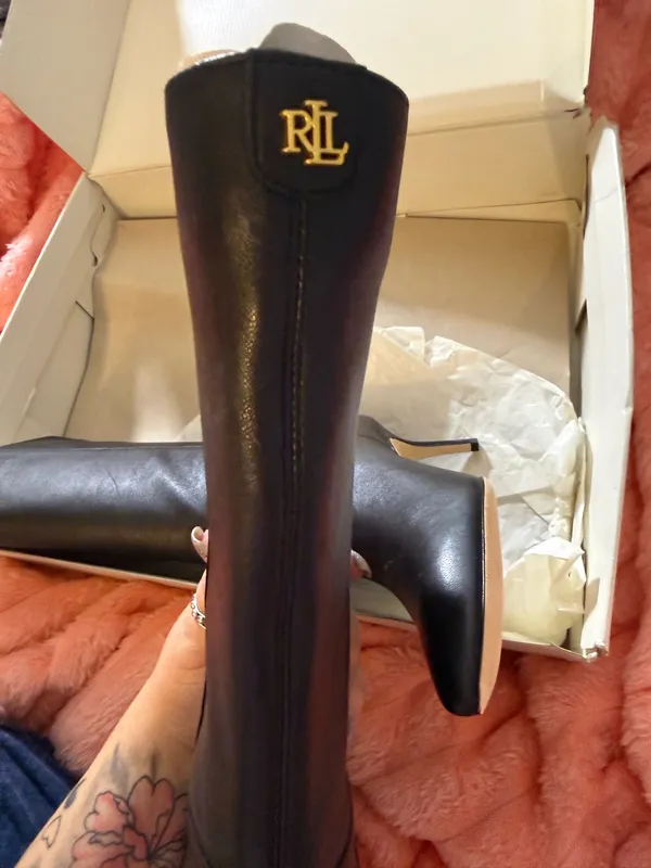 BRAND NEW RalphLauren Leannah-BO-MBO Black Sheep Nappa Sz 8.5 $465Retail! - Image 5