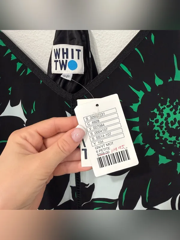 Whit Two Anthropologie Taiyo Green Black Floral Maxi Dress 6P - Image 4
