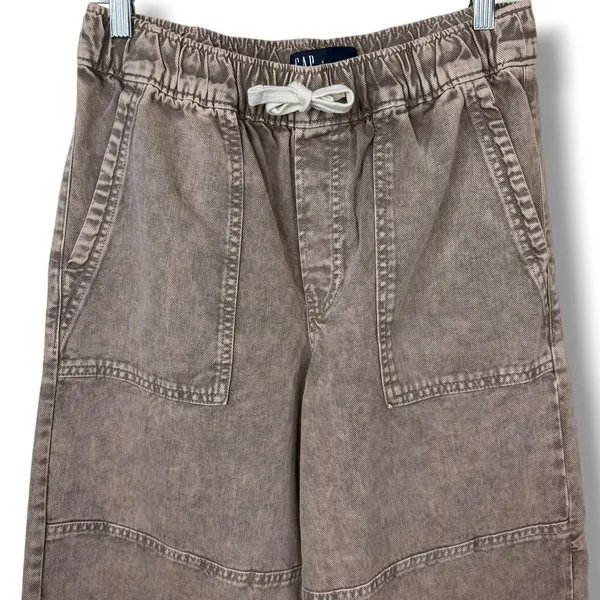GAP Denim NWOT Mushroom Brown High Rise Pull-On Wide-Leg Utility Jeans Small - Image 6