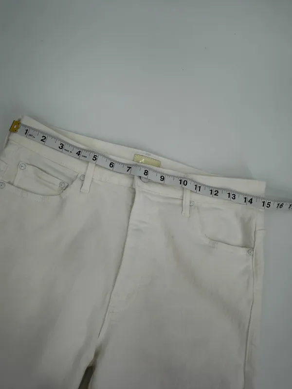 Mother Jeans Women’s 29 White Denim the Insider Crop Step Fray 1157-753 26” - Image 5