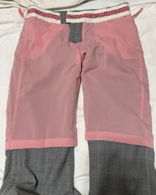 Vintage American Eagle gray with white pinstripe boot cut slacks - Image 6