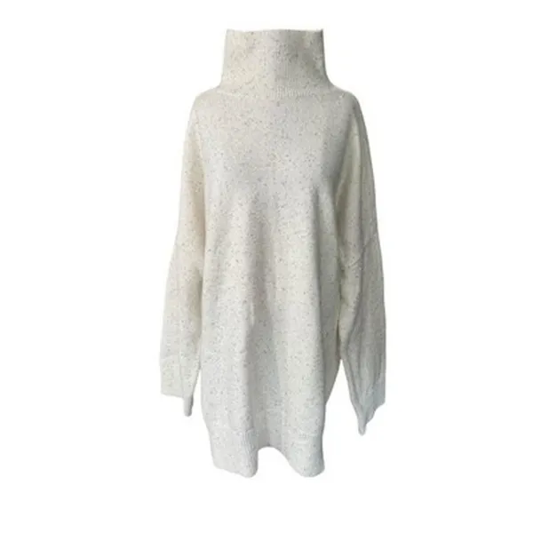 Abercrombie Cream Speckled Nep Knit Turtleneck Sweater Dress Womens Size Large L - Image 2