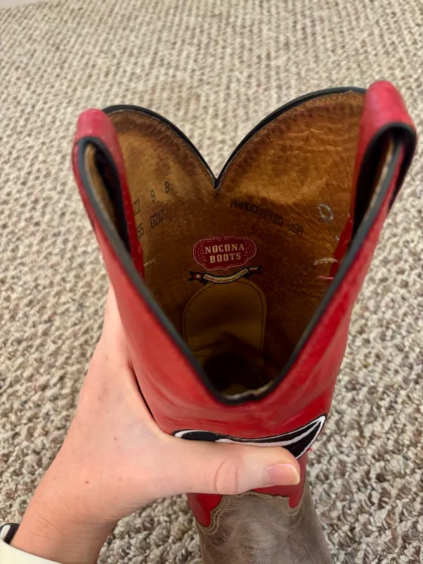Nocona university of Georgia women’s Two-Tone Red & Brown Western Cowboy Boot - Image 9