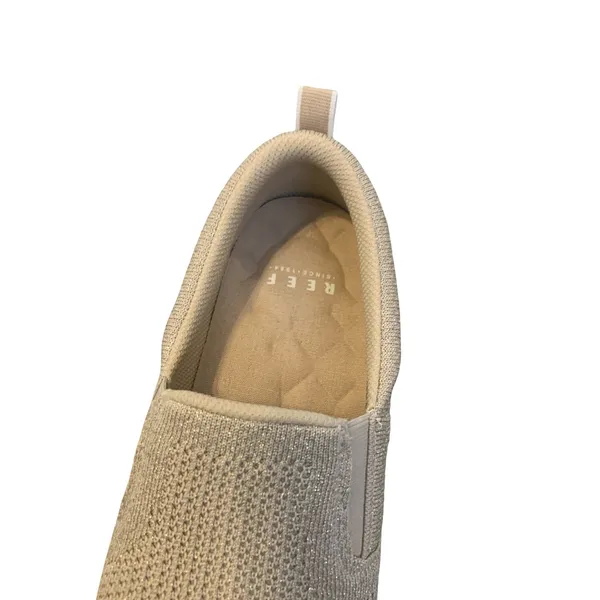Reef Cushion Coast Knit Slip On Sneakers Womens Beige Excellent Metallic Lurex - Image 3