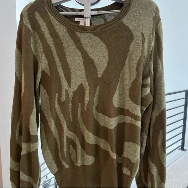 Nine West Green Patterned Women's Sweater - Image 3