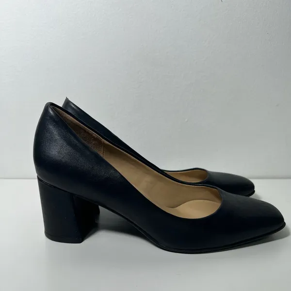 Naturalizer Warner Square Toe Solid Black Pump High Heels - Image 6