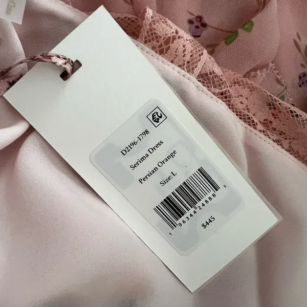 NWT LOVESHACKFANCY Serima Pink Floral Mini Dress Sz L - Image 6