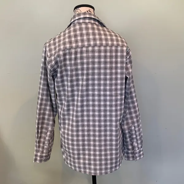 Women’s Fits like a Small Labeled Large Black and White Plaid Button Front Shirt - Image 3