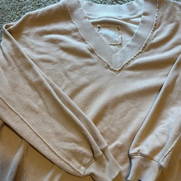 Aerie Tan Oversized Sweatshirt Size M - Image 2
