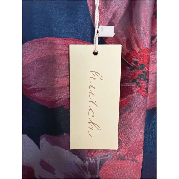 Hutch Luna Tiered Floral Maxi Dress Navy Pleated Ruffle Skirt Sz 4 NWT - Image 3