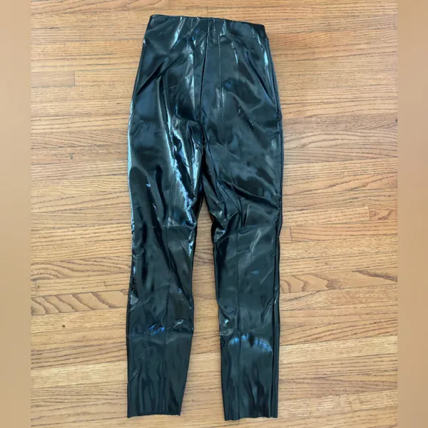 Black Latex Leggings Size 2 - Image 3