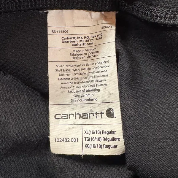 Carhartt Force X-Large (16/18) Fitted Legging Pants Hi-Rise Stretch Pocket Black - Image 10