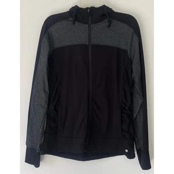 Xersion Black & Grey Colorblock Athletic Zip Up  - Image 7