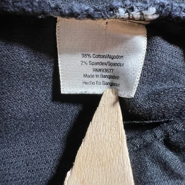 Vintage Y2K St. Johns Bay Black Corduroy Blazer Jacket Mandarin Collar Stretch M - Image 8