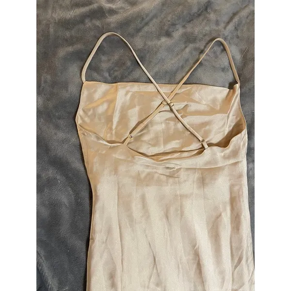 NWOT Show Me Your MuMu‎ Size Extra Small Verona Cowl Dress Champagne Luxe Satin - Image 8