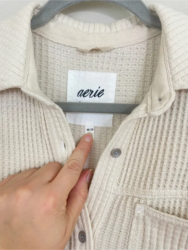 Aerie Cake Batter Anytime Fave Waffle Shirt Oversized Shacket‎ Size XS - Image 4