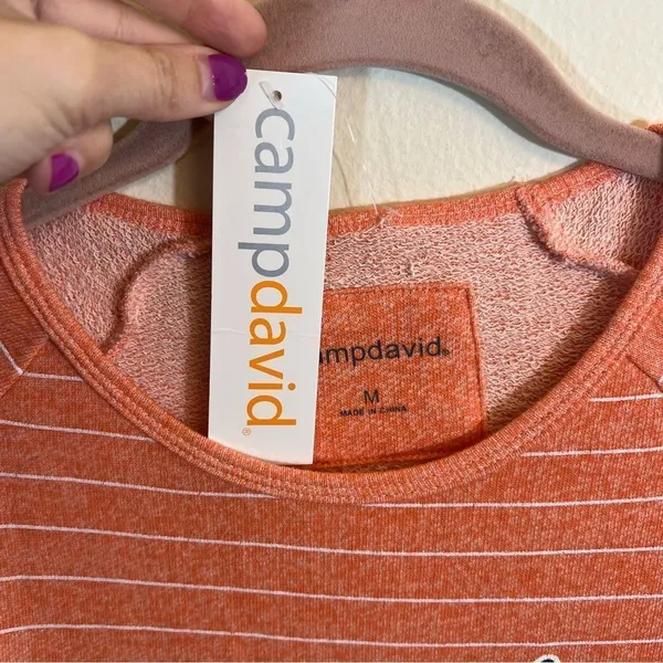 Camp‎ David Women’s Orange Striped Virginia Cavaliers Sweatshirt Medium NWT - Image 3