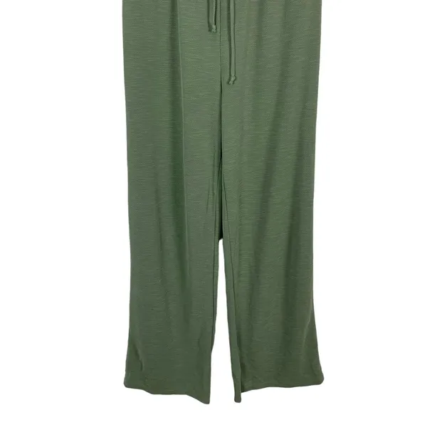 Dee Elly Green Wide Leg‎ Drawstring Waist Lounge Pants Small - Image 3
