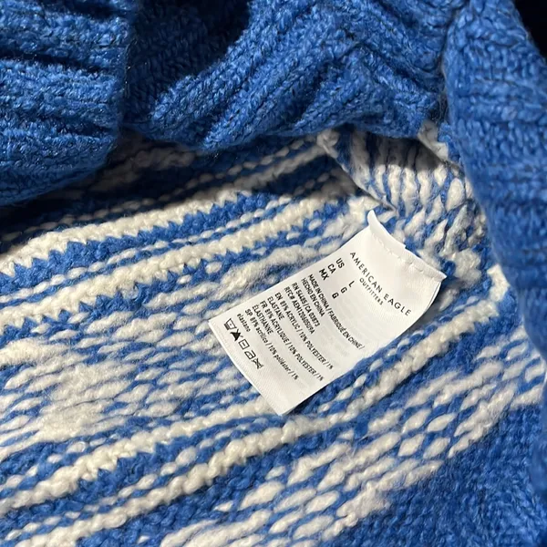 NWOT Aerie Fair Isle Drift Sweater Christmas Navy - Image 10