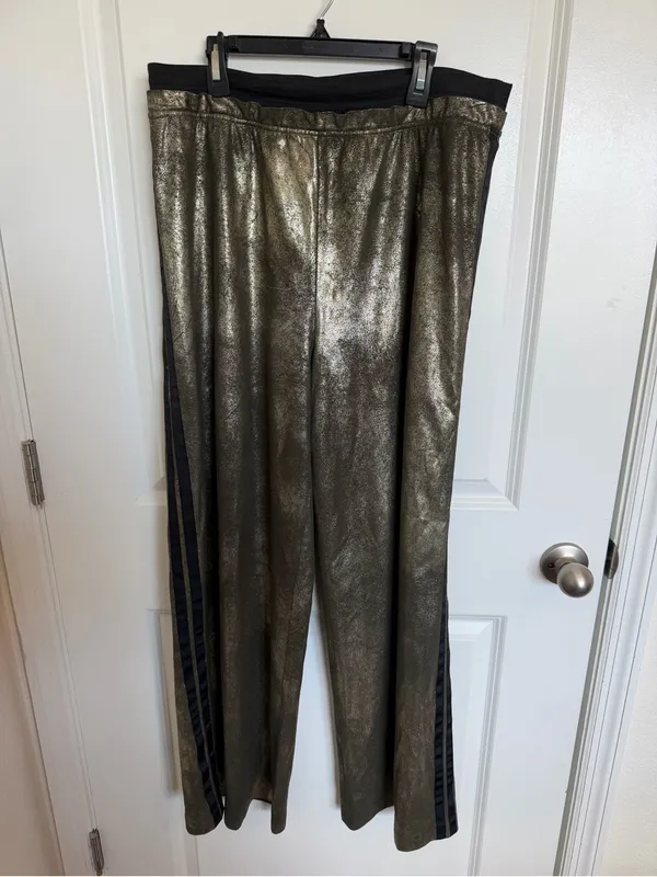 Free People Metallic Track Pants Size Medium - Image 2