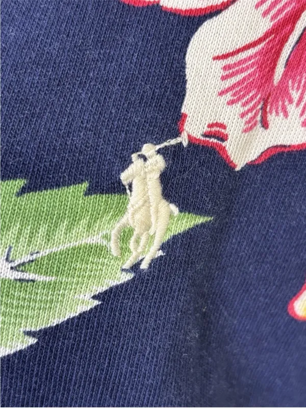 polo ralph Lauren women’s Floral Hibiscus Crop Sweatshirt Size Large Wide Neck - Image 5