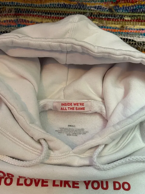 We're Not Really Strangers White Hoodie - Image 4