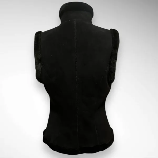 CHAPS Women's Black‎ Faux Suede Faux Fur Vest Small | EUC - Image 5