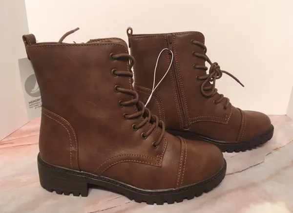 Combat Boots, Size 7 1/2W Brown - Image 2