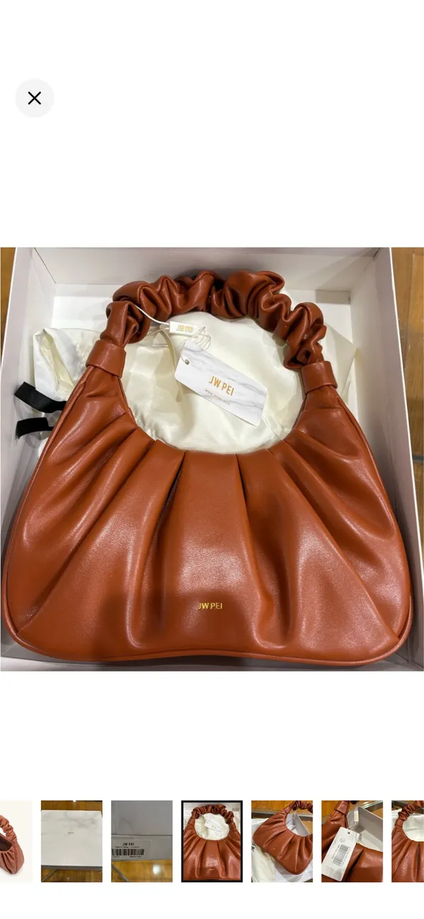 JW PEI Gabbi Ruched Hobo Handbag in Nutella - Image 4