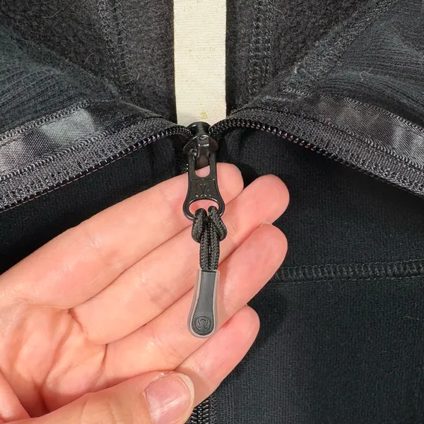 Lululemon Black Full Zip High Neck/Foldover Collar Thick Scuba Jacket Athleisure - Image 3