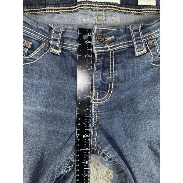 Buckle Bke Denim Jeans Women 30 Low‎ Rise Cropped Thick Stitch Y2K Western Retro - Image 4