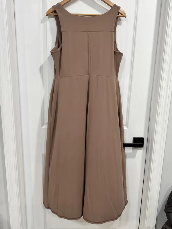 Isabel by Ingrid+Isabel Maternity Tan Sleeveless Knit A-Line Midi Dress XL - Image 4