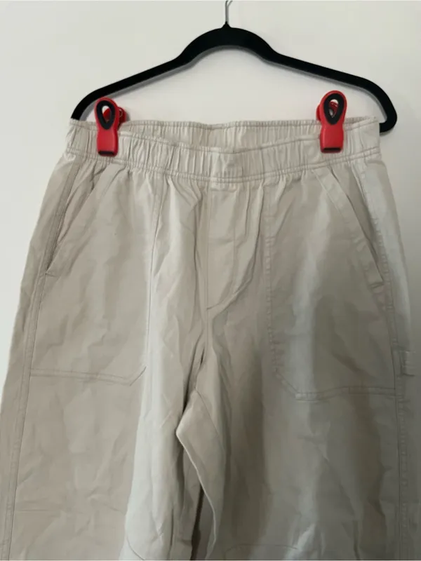 Old Navy Beige Khaki Pull On Utility Pants Womens Large High Rise Hiking Outdoor - Image 2