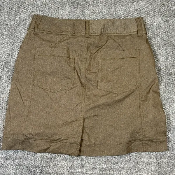 Athleta Skirt Womens 4‎ Brown Snap Button Skirt Zipper Pocket - Image 2
