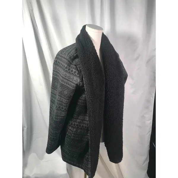 LL Bean Women's Fair Isle Sherpa Lined Cardigan Sweater‎ Jacket Size M - Image 4