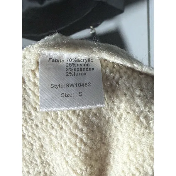 Elan Womens Striped Colorblock Mock Neck Knit Pullover Sweater Size S - Image 6