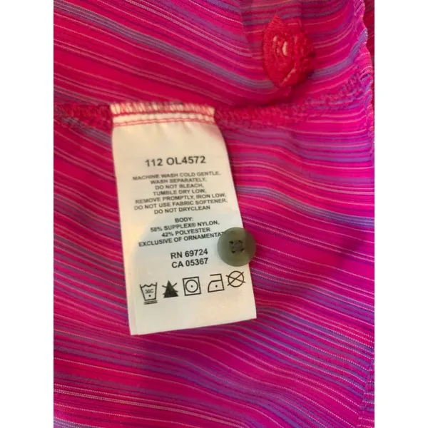 Mountain Hardwear Pink Striped Gorpcore Hiking Shirt Sz 10 - Image 6