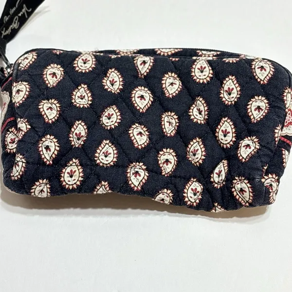 Vintage Paisley Vera Bradley Wristlet Black Quilted Made In USA - Image 2