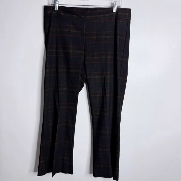 Avenue Montaigne Leo Kick Flare Pant Plaid Black Red Size 12 Dark Academia‎ - Image 2