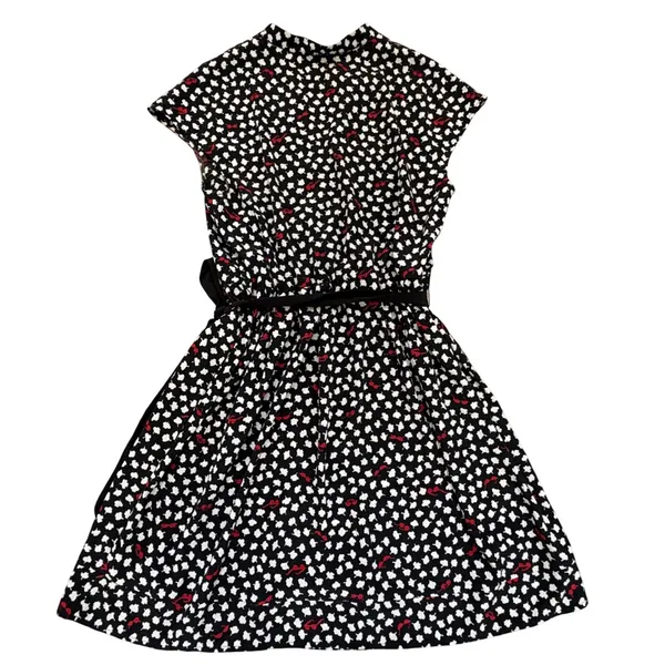 Maeve Anthropologie Odilla Dress Womens L Black Red‎ Sunglasses Belted Wedding - Image 2