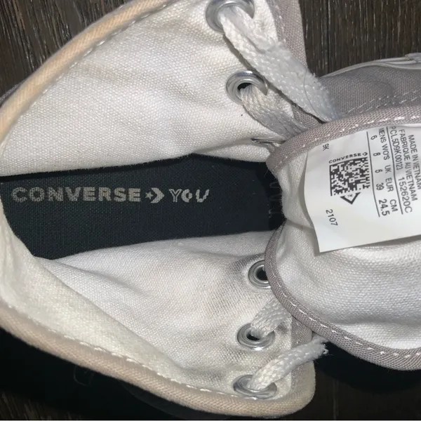 Converse Unisex Chuck Taylor Gray High-Top Sneakers Size Women’s 8 Men’s 6 - Image 10