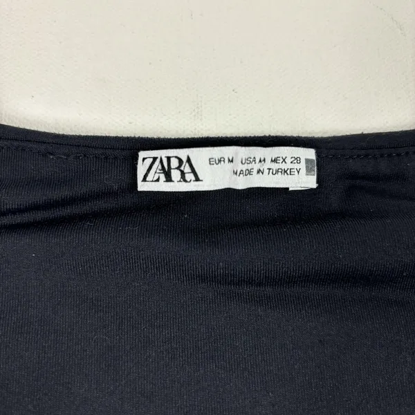 ZARA Bodysuit Womens M‎ Black One Piece Jersey Stretch Slimming High Leg - Image 2
