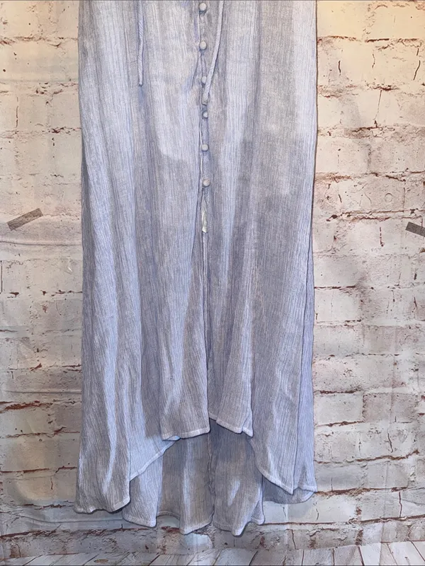 Astr the Lable Light Blue High-Low Maxi Dress with Ruffle Straps button down S - Image 3