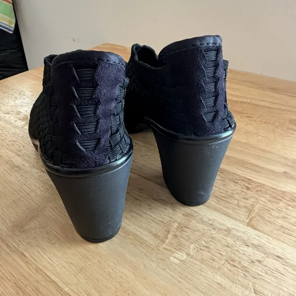 Steven‎ By Steve Madden Woven Heel Womens Eliza Size 8 Black Y2K Block Heel - Image 6