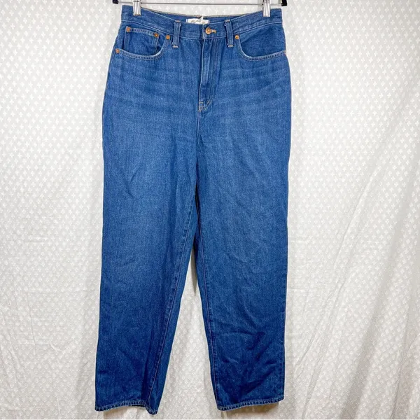 Madewell Dark Wash‎ High Rise Baggy Straight Jeans - Image 3