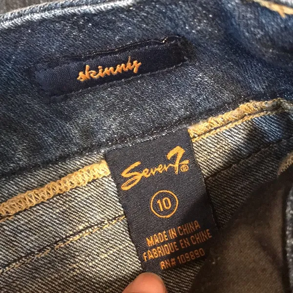 Seven7‎ dark wash skinny denim jeans size 10 ladies cute festival - Image 7