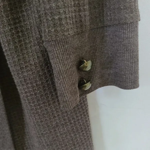 Carolyn Taylor Open Front‎ Cardigan Sweater Waffle Knit Women's Size Large - Image 4