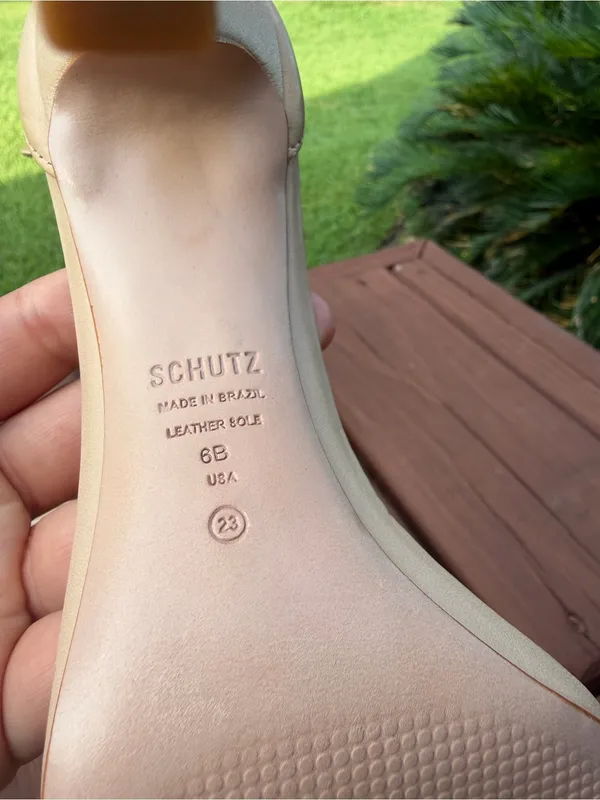 Schutz Cadey-Lee Beige Leather Ankle Strap Heels Size 6B Retail $138 - Image 5