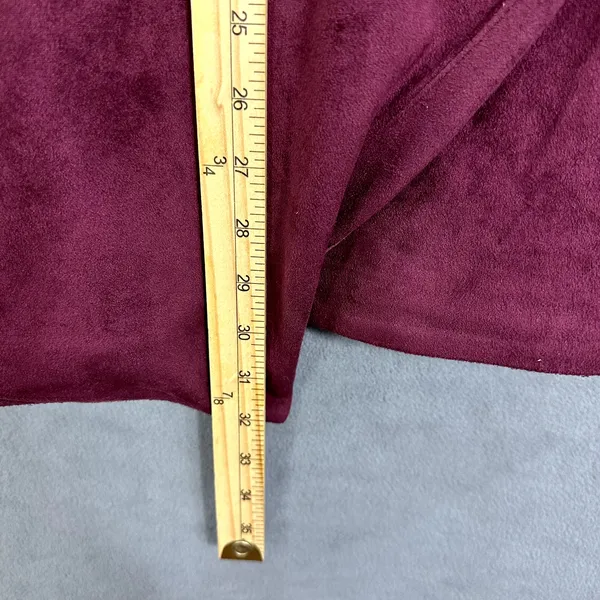 Aqua Faux Suede Mini‎ Dress Womens Small Red Short Sleeve Edgy Date Night - Image 3