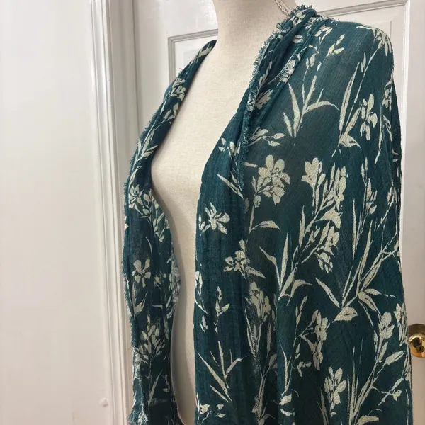 Free People FP One Kimono Cardigan XS/S Oversized Floral Gauze Boho Botanical‎ - Image 2